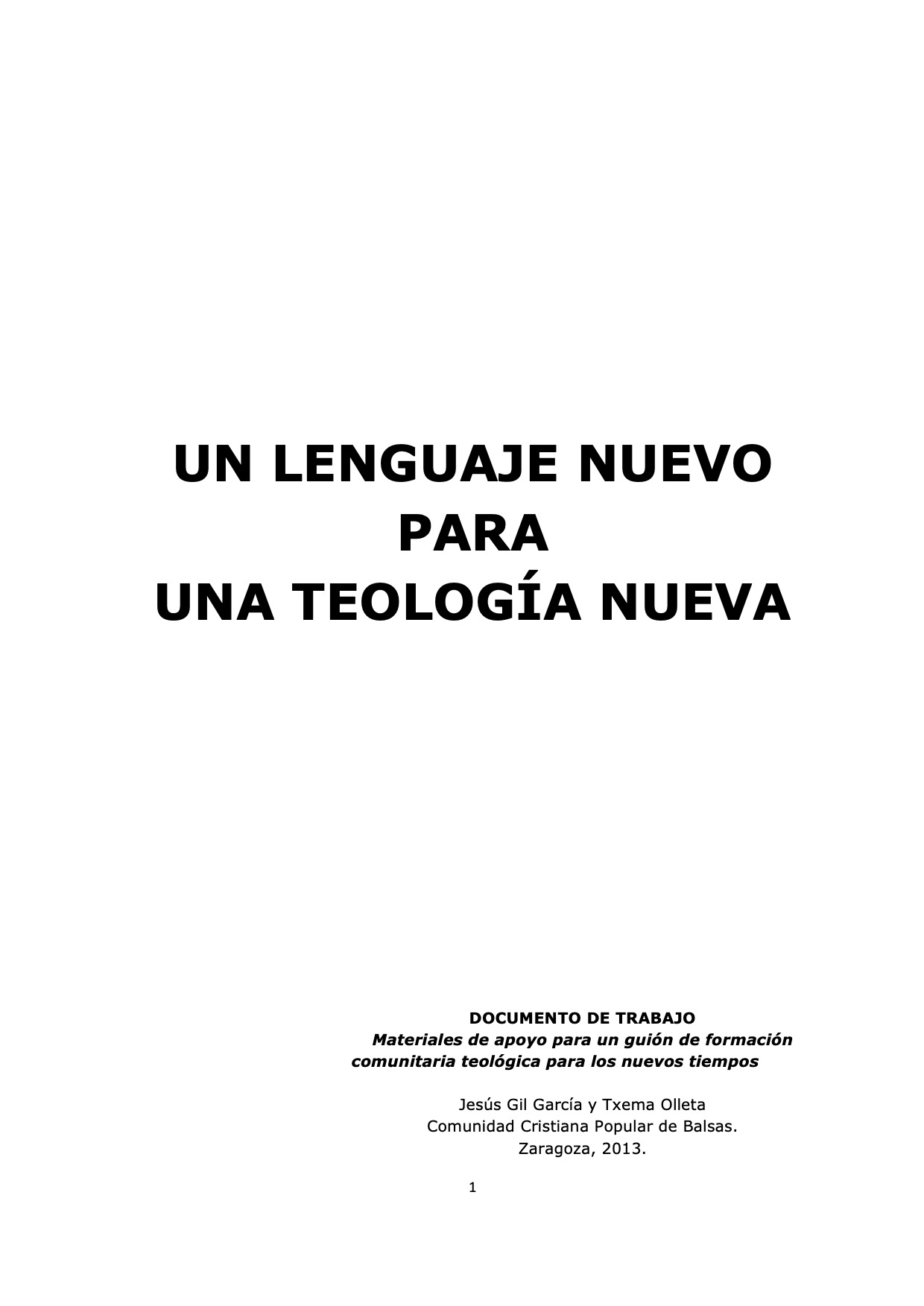 Portada Un lenguaje nuevo para una teología nueva